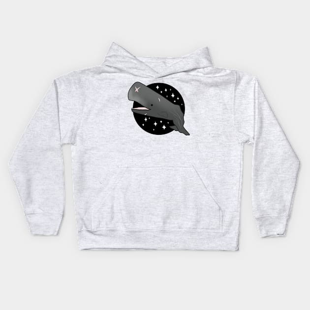 Sperm Whale Kids Hoodie by owlapin